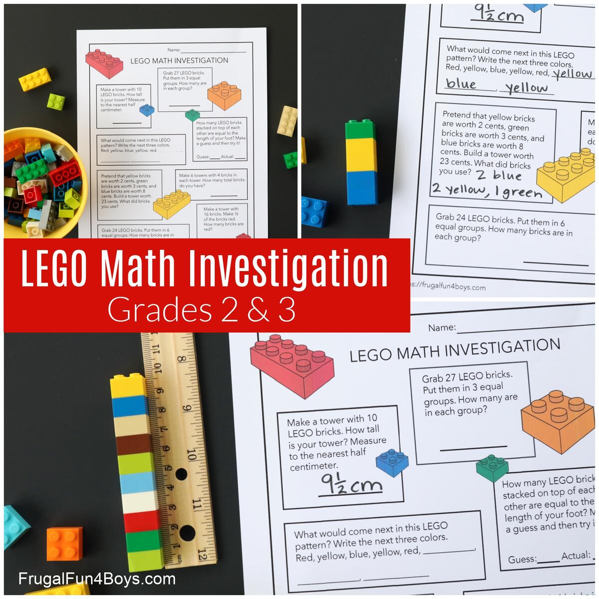 LEGO Math Investigation Printable Page Frugal Fun For Boys And Girls