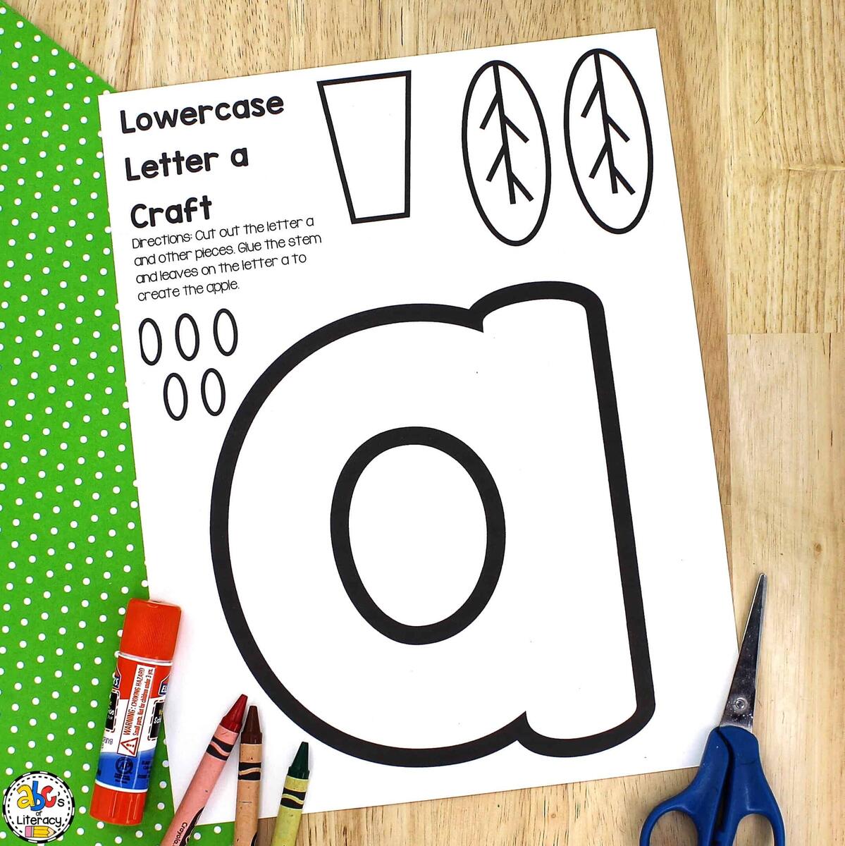 Letter A Apple Craft Lowercase Letter Recognition Activity