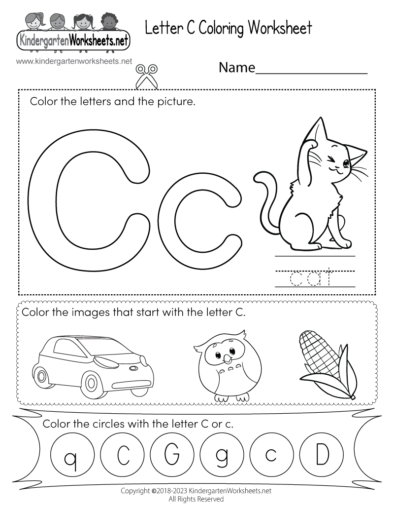 Alphabet Letter C Coloring Page A Free English Coloring Printable