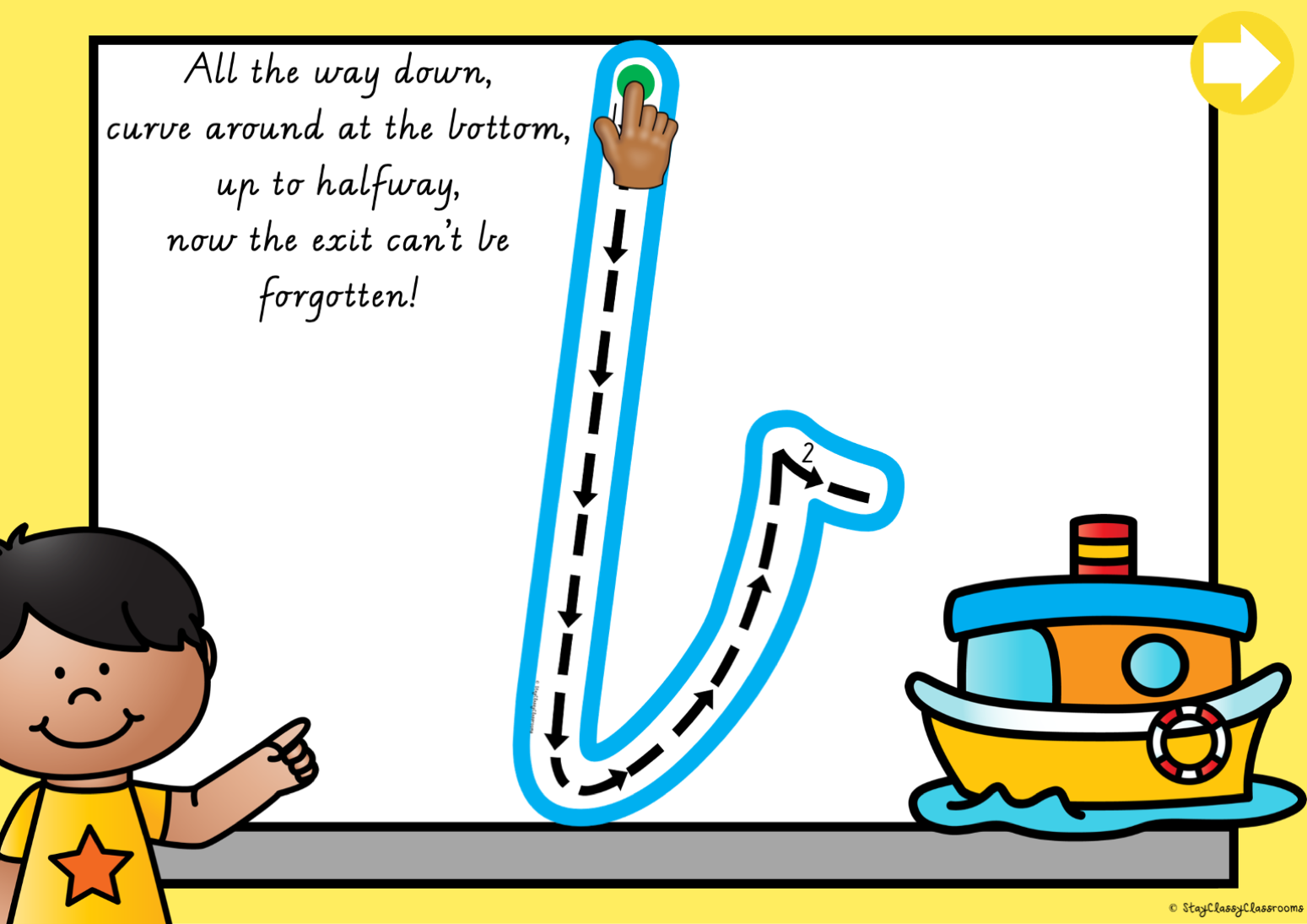 Letter Formation Rhymes Animated PowerPoint VIC Print Precursive Stay Classy Classrooms