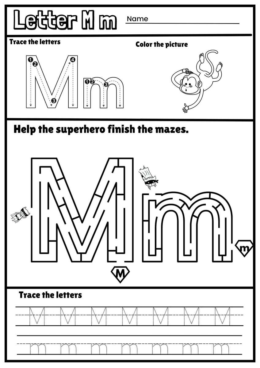 Letter M Alphabet Tracing And Coloring Free Printable PDF Ezpzphonics Letter M Alphabet Tracing And Coloring Free Printable PDF Ezpzphonics