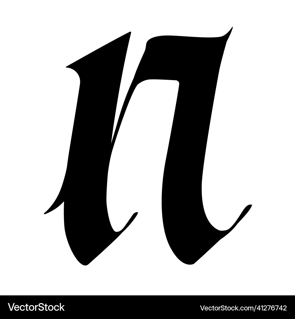 Letter N In The Gothic Style Old Alphabet Royalty Free Vector VectorStock Letter N In The Gothic Style Old Alphabet Royalty Free Vector VectorStock