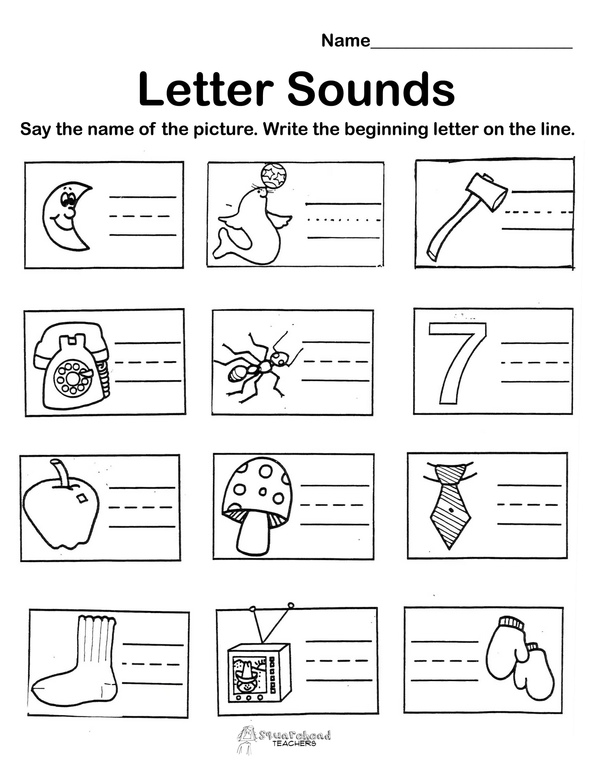 Beginning Sounds Letter Recognition Kindergarten Worksheet Abcs Preschool Worksheet Learning Abcs CVC Words Sight Words Prek Etsy