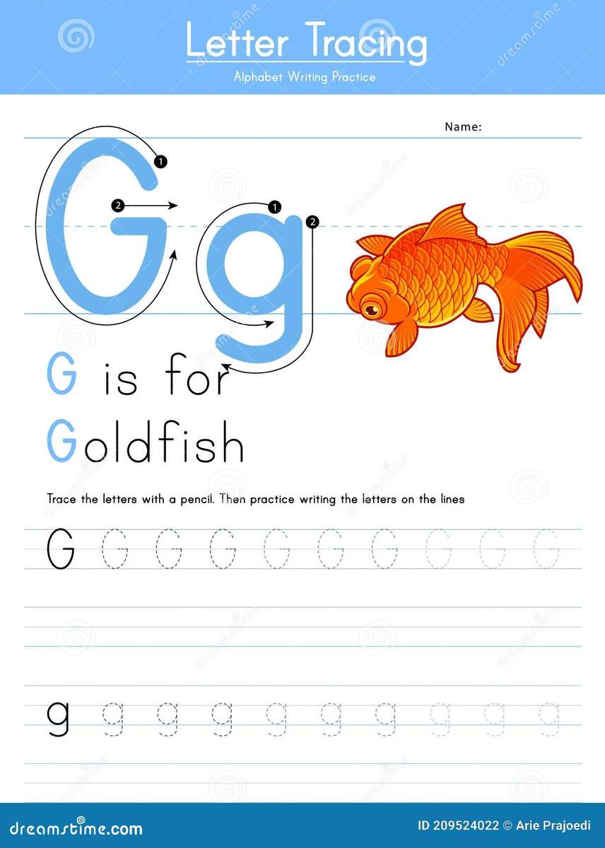 Letter Tracinf G For Kids Stock Illustration Illustration Of Underwater 209524022
