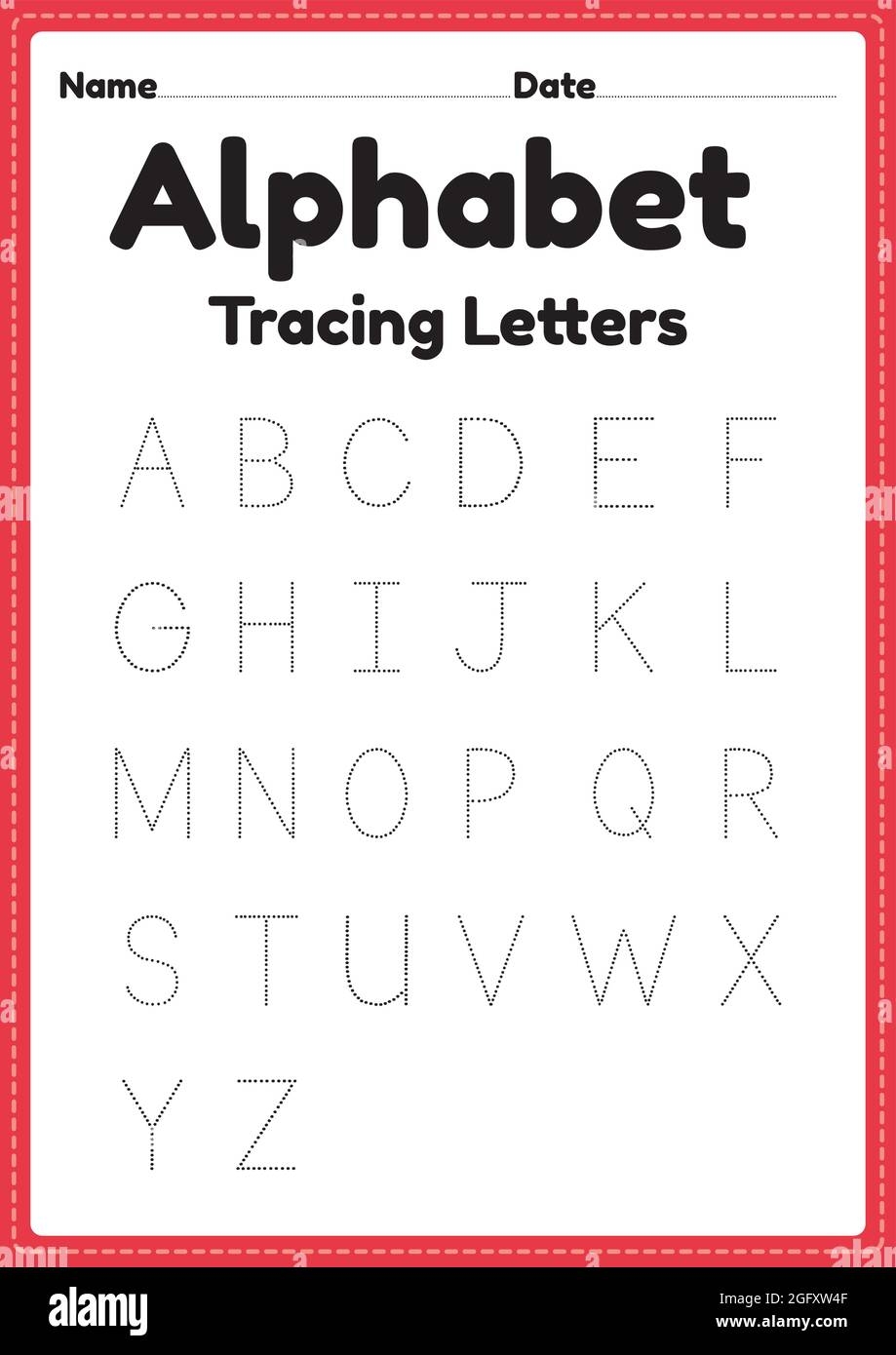 Letter Tracing Alphabet Worksheet Hi Res Stock Photography And Images Alamy