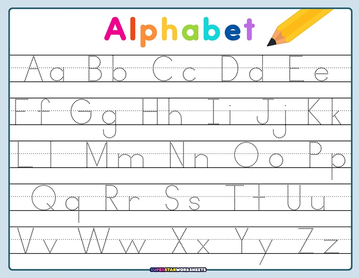 Printable A Z Letter Tracing Worksheet Capital And Lowercase Alphabetical Letter Tracing Ages 3 7 KG1 To Grade 2 Etsy