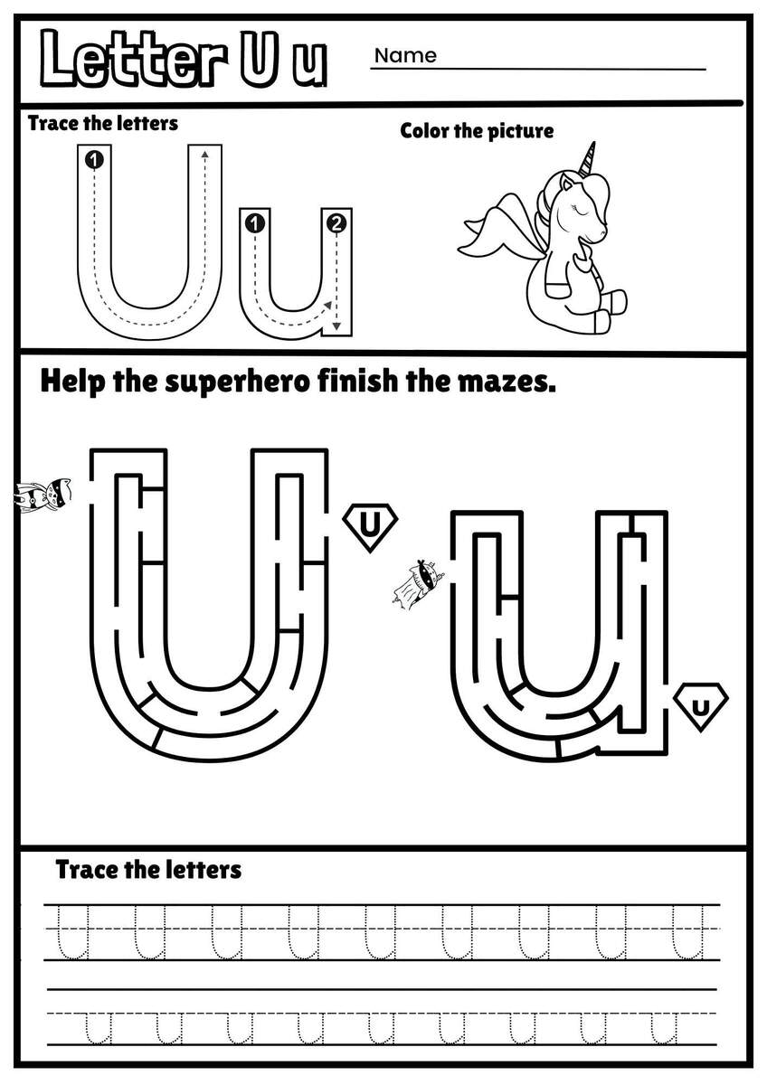 Letter U Alphabet Tracing And Coloring Free Printable PDF Ezpzphonics Letter U Alphabet Tracing And Coloring Free Printable PDF Ezpzphonics