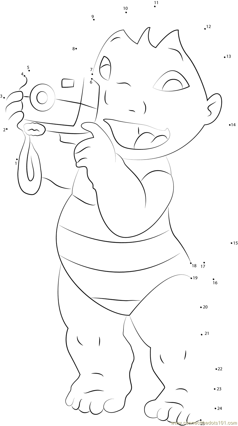 Lilo With Camera Dot To Dot Printable Worksheet Connect The Dots Lilo With Camera Dot To Dot Printable Worksheet Connect The Dots