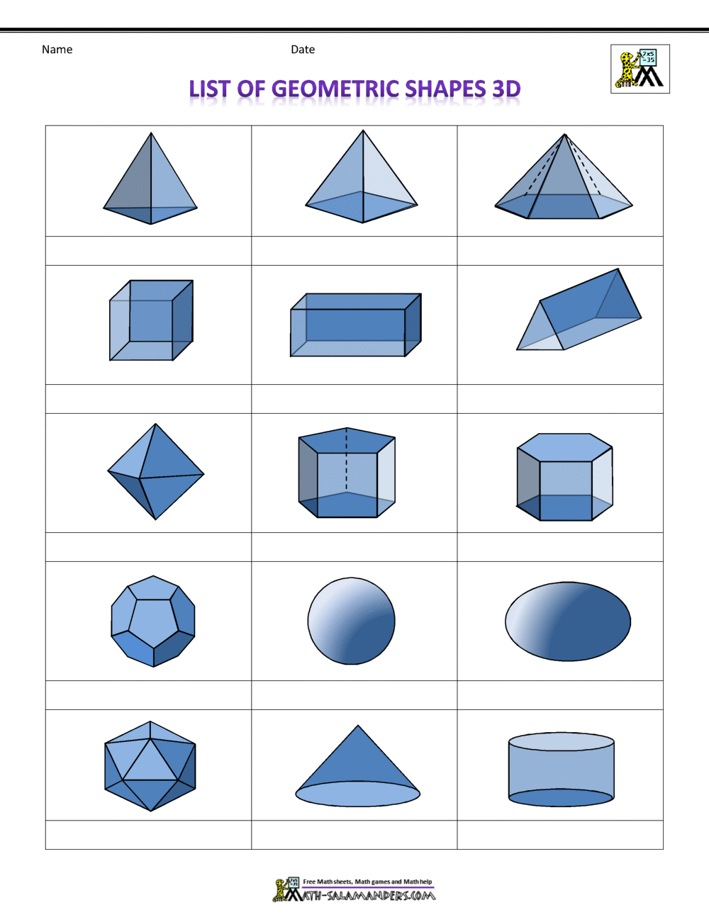 List Of Geometric Shapes List Of Geometric Shapes