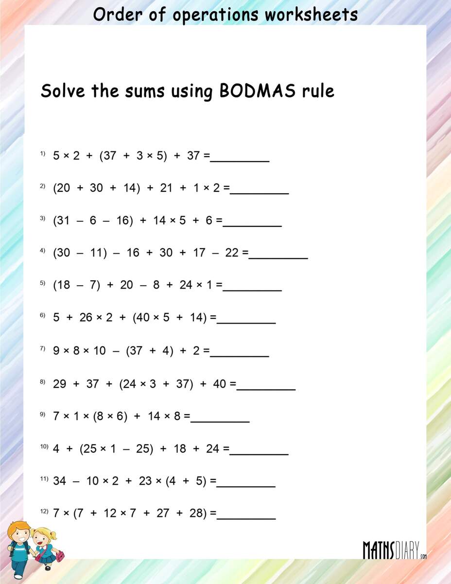 Mastering Math Order Of Operations Worksheets And Practice Resources