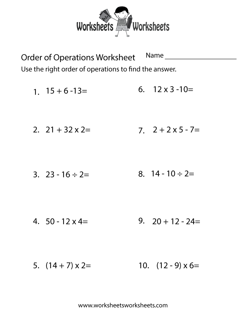 PEMDAS Worksheets Practice Order Of Operations Your Key To Math Mastery