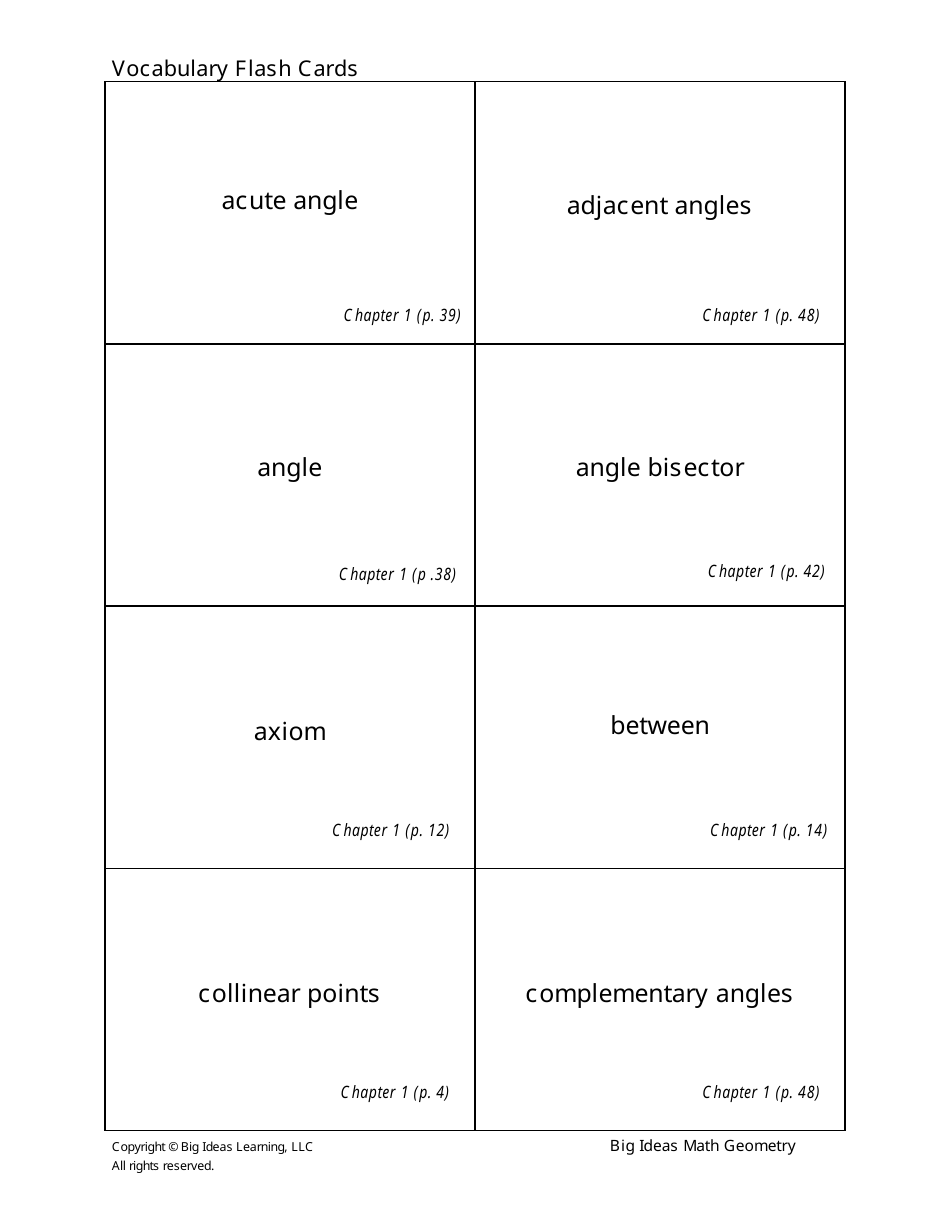 Math Geometry Vocabulary Flashcards Download Printable PDF Templateroller Math Geometry Vocabulary Flashcards Download Printable PDF Templateroller
