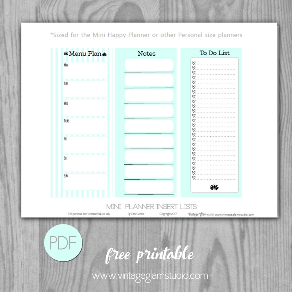 Mini Happy Planner Checklist Inserts Free Printable Inserts For Happy Planner Floral Pastel Carrie Elle