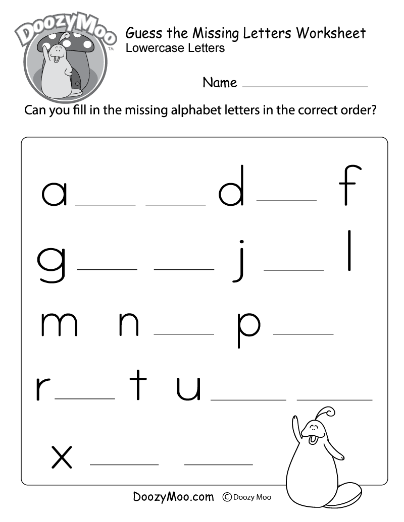 Missing Letter Worksheets Free Printables Doozy Moo Find The Missing Letter Worksheets Etsy