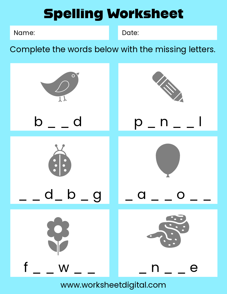 Missing Letters ESL English