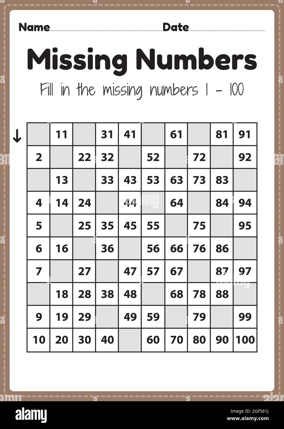 Missing Numbers Hi Res Stock Photography And Images Alamy Missing Number Games For Kindergarten Worksheets