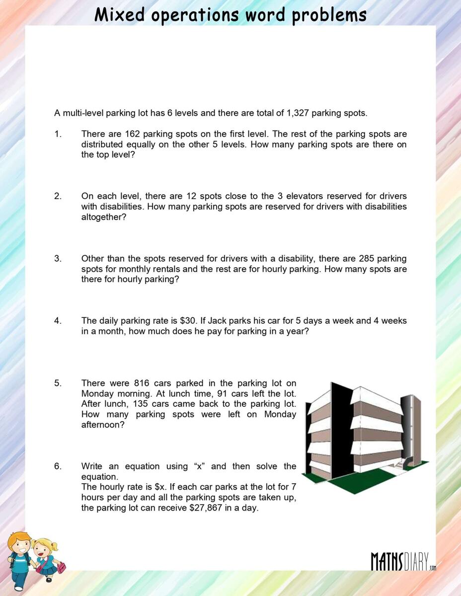 Mixed Operations Word Problems Worksheets Math Worksheets MathsDiary