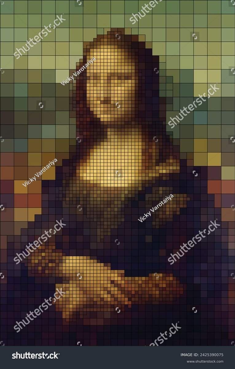 Mona Lisa Pixel Art Portrait Leonardo Stock Vector Royalty Free 2425390075 Shutterstock