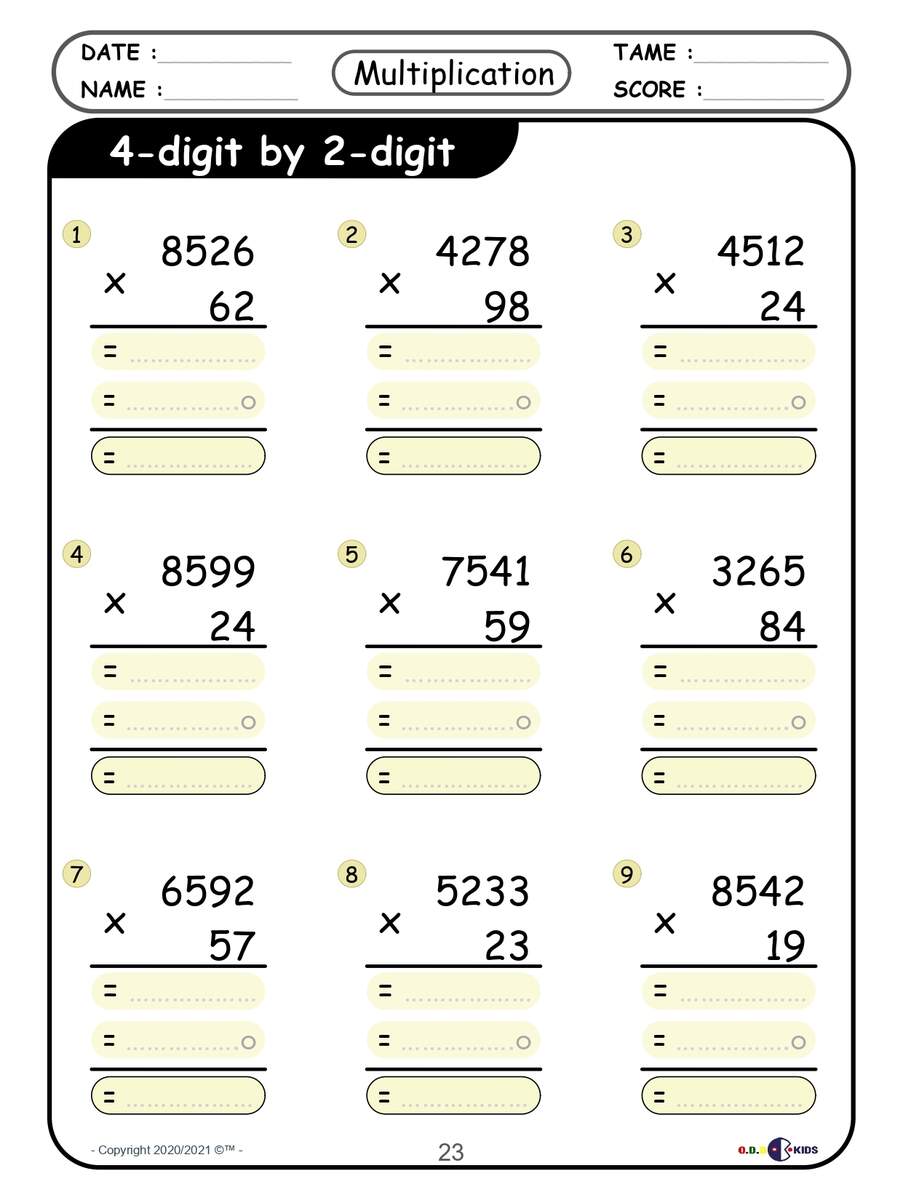 Multiplication Worksheets Multiple Digit Multiplication Worksheets Made By Teachers