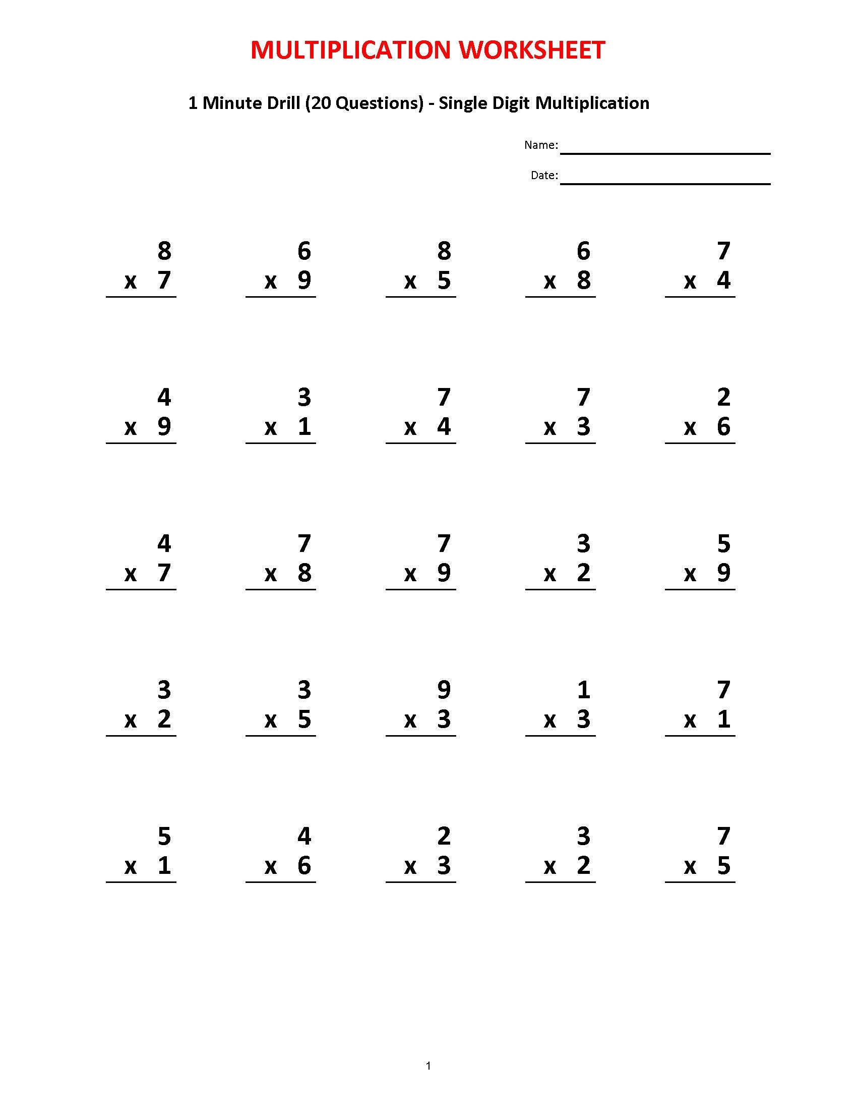Anyone Else Remember The One Minute Multiplication Tests In Elementary School R Nostalgia