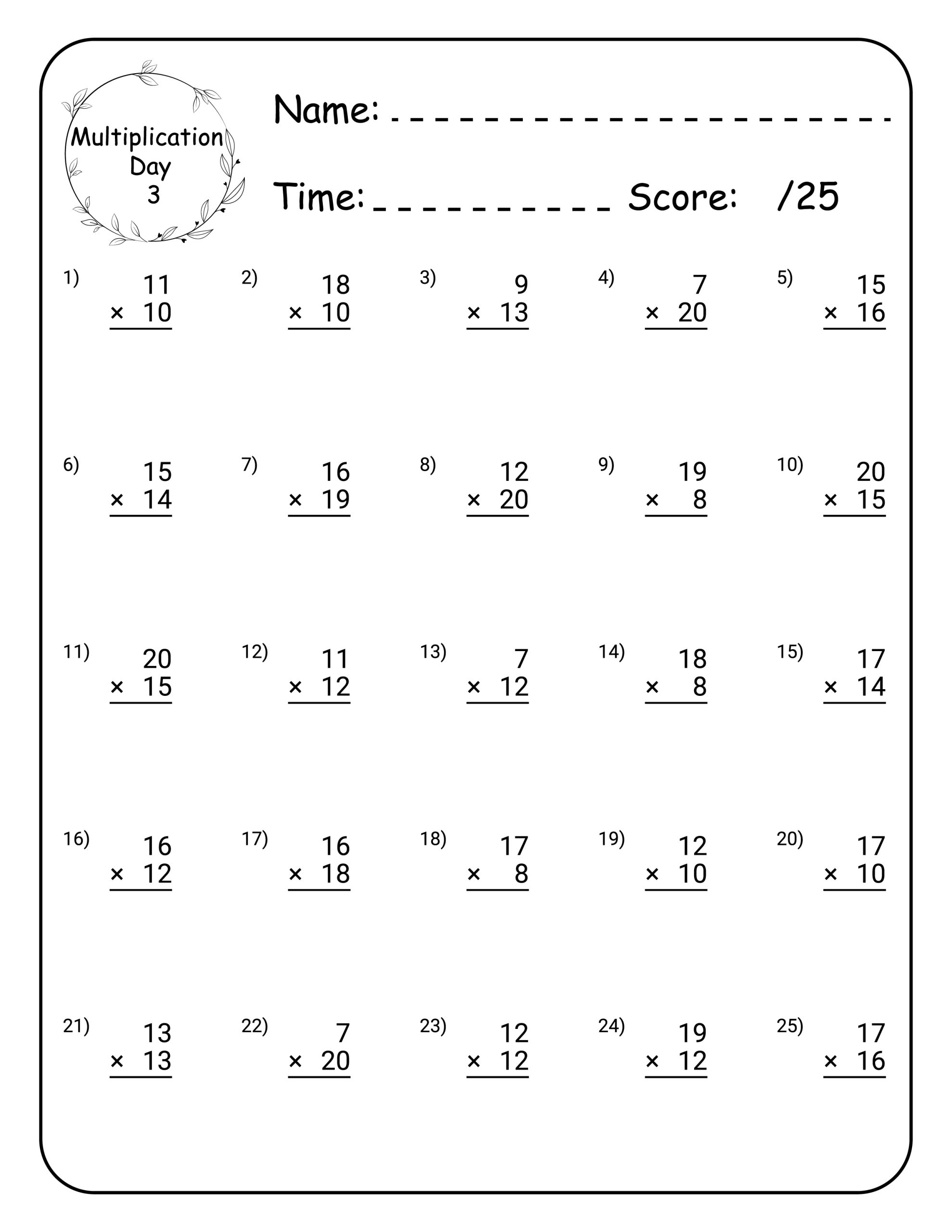 Multiplication Math Workbook For Grade 5 100 Practice Pages 100 Day Multiplication Worksheet Made By Teachers PEMDAS Problems