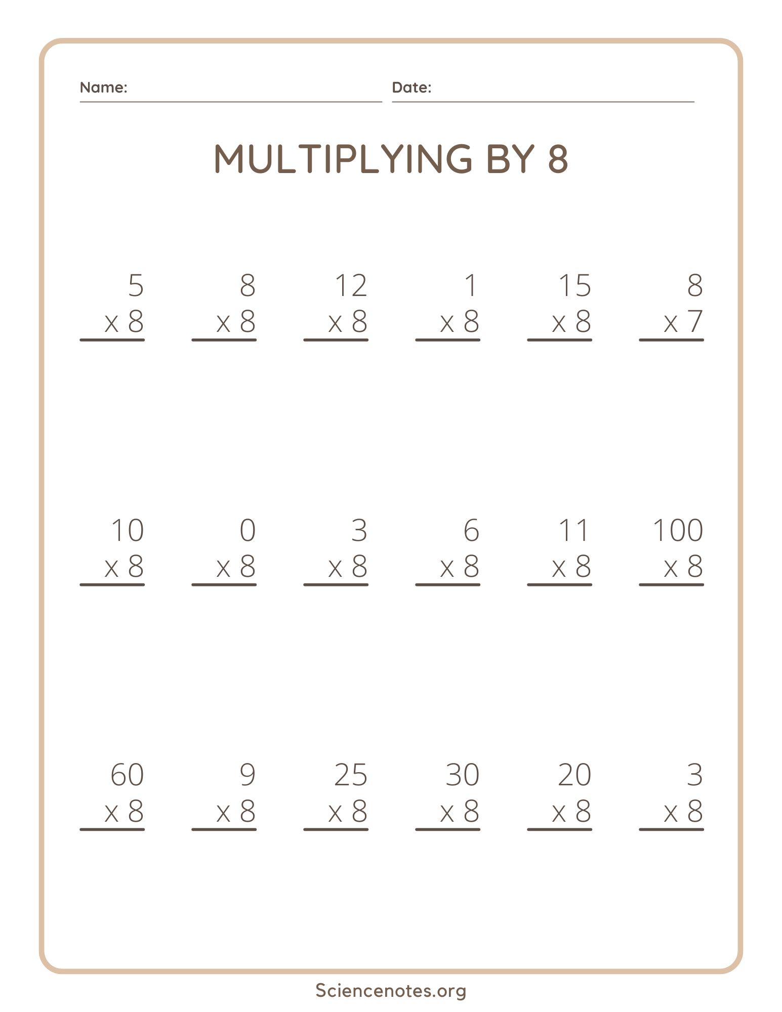 Multiplication Worksheets Multiplication Worksheets