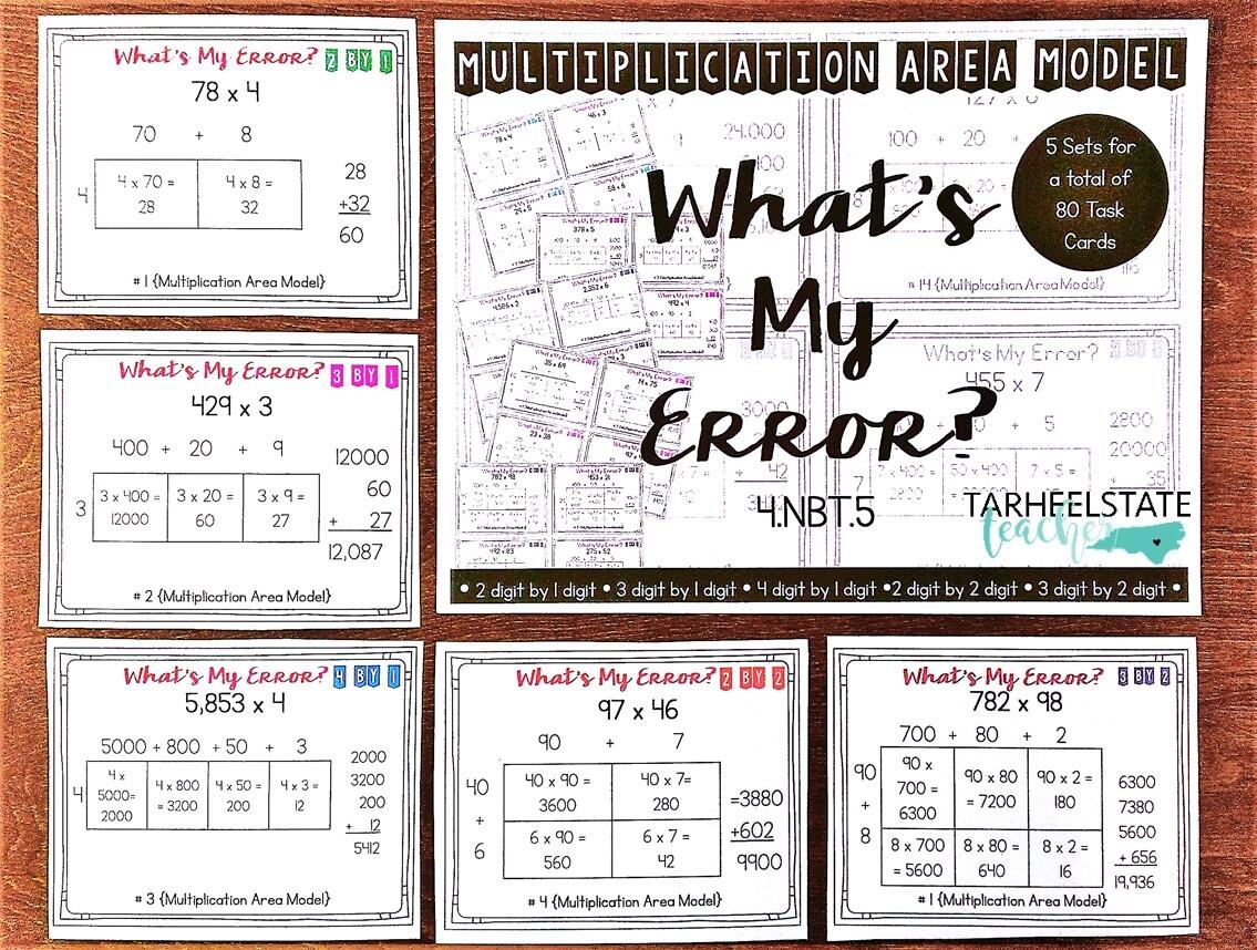Multiplying With The Area Model Error Analysis Tarheelstate Teacher