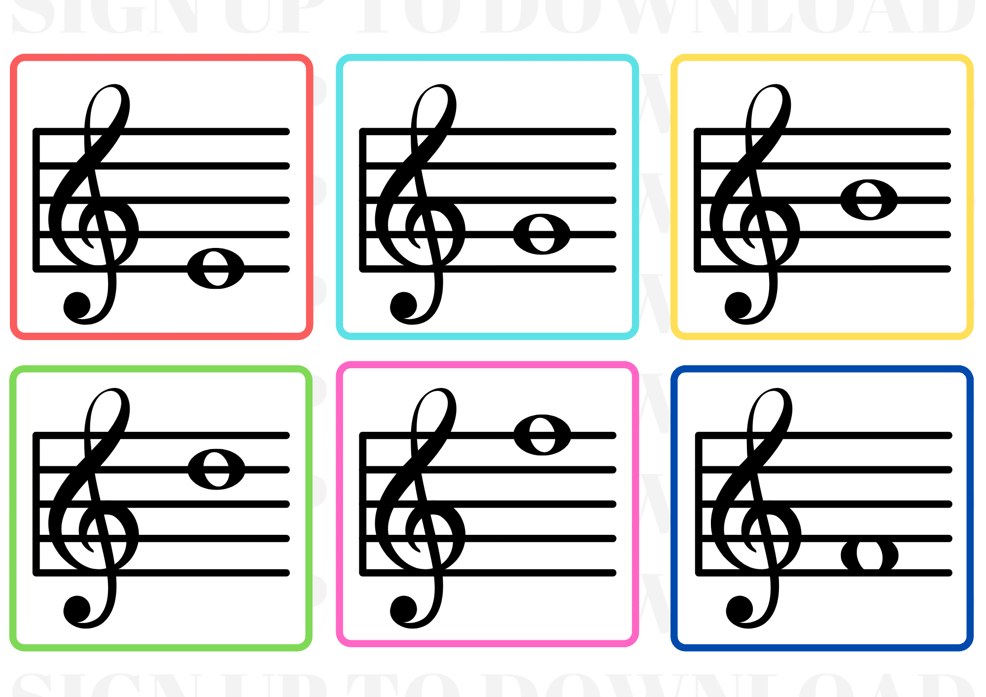 Printable Music Note Flash Cards Treble Clef Learning To Read Music Beginner Band Practice Etsy