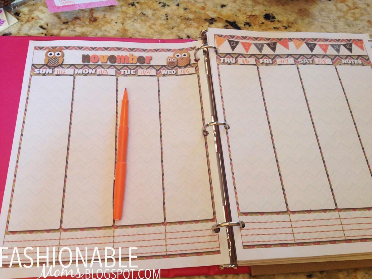 My Fashionable Designs How To Use A Printable Planner