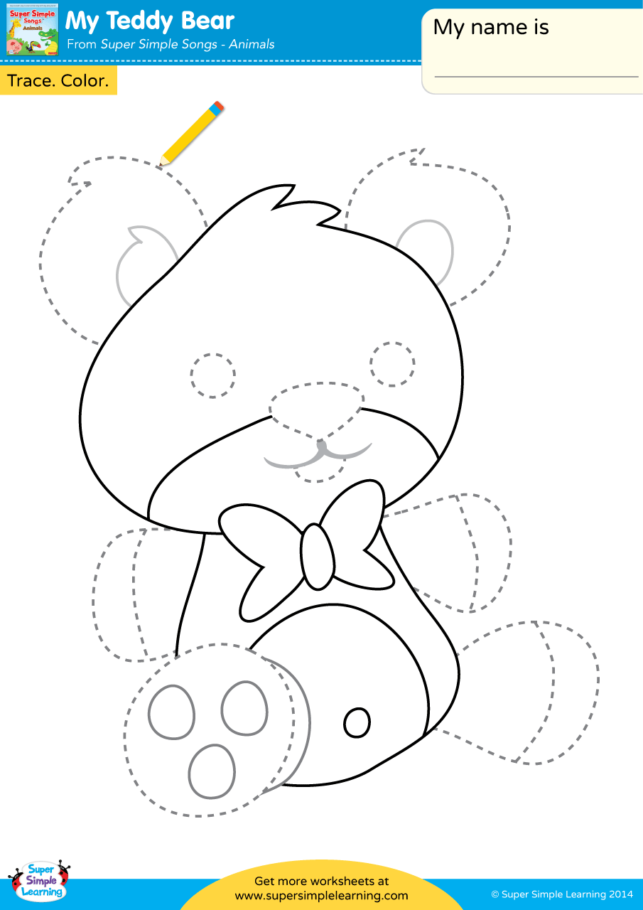 Teddy Bear Teddy Bear Coloring Page Super Simple