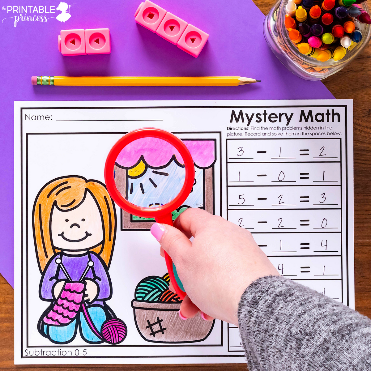 Mystery Math Addition And Subtraction Worksheets The Printable Princess
