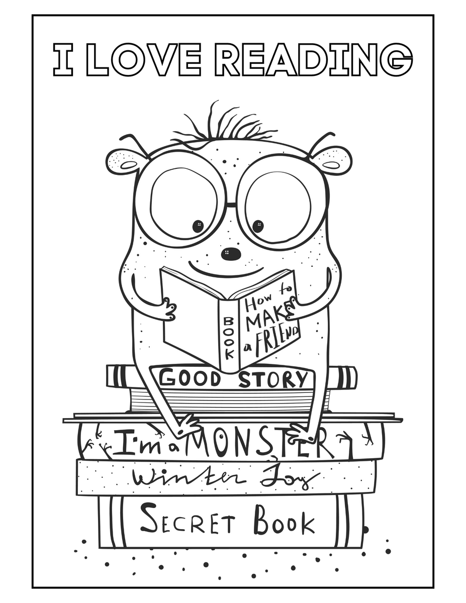 I Love Books Color Your Own DIY Bookmarks