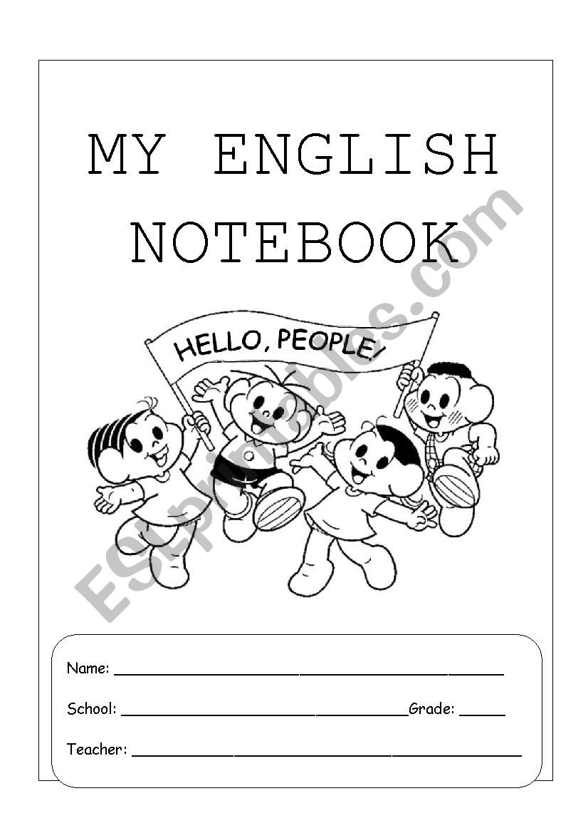 Notebook Cover ESL Worksheet By Byagmp