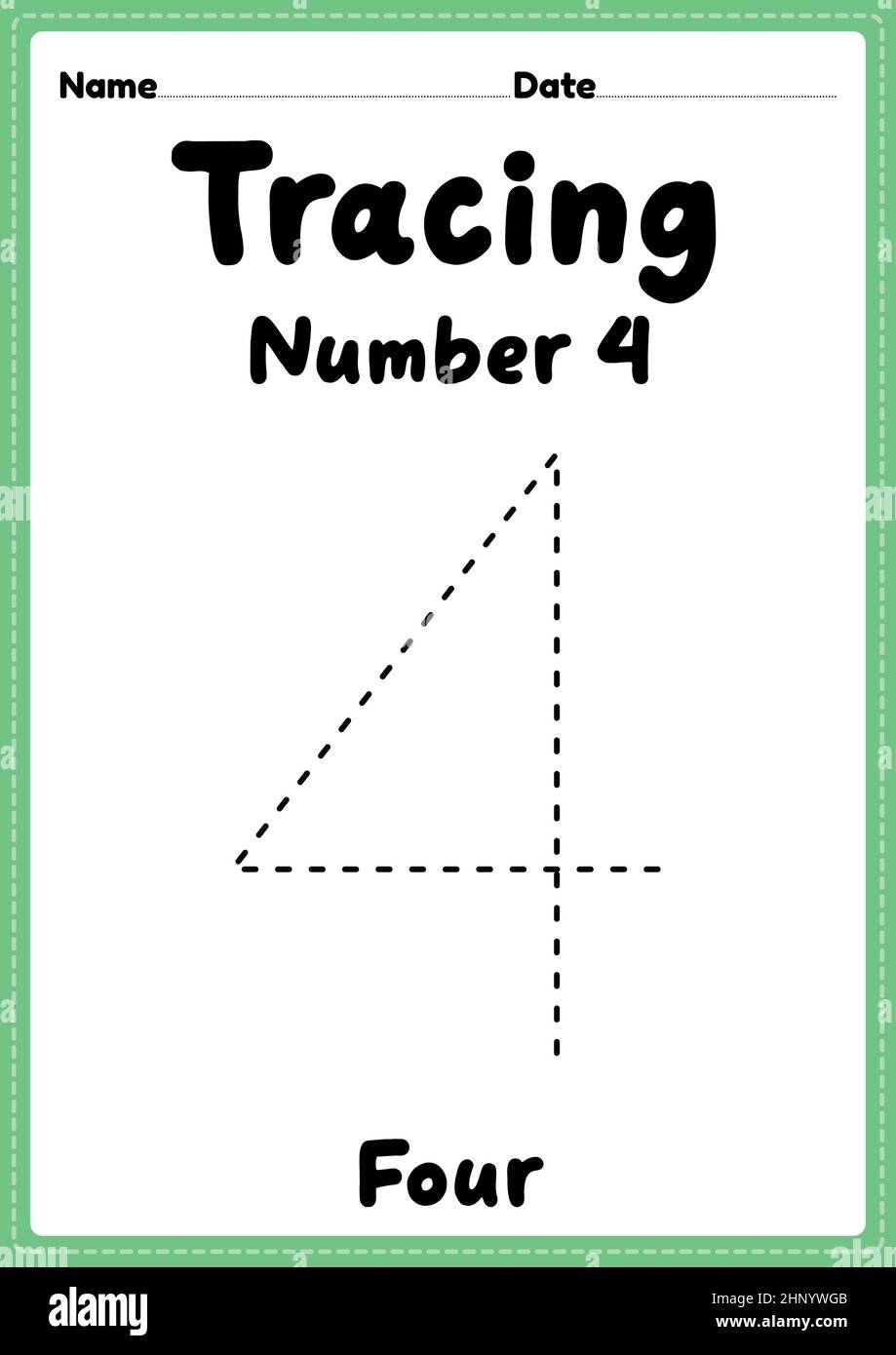 Number 4 Worksheet Hi Res Stock Photography And Images Alamy