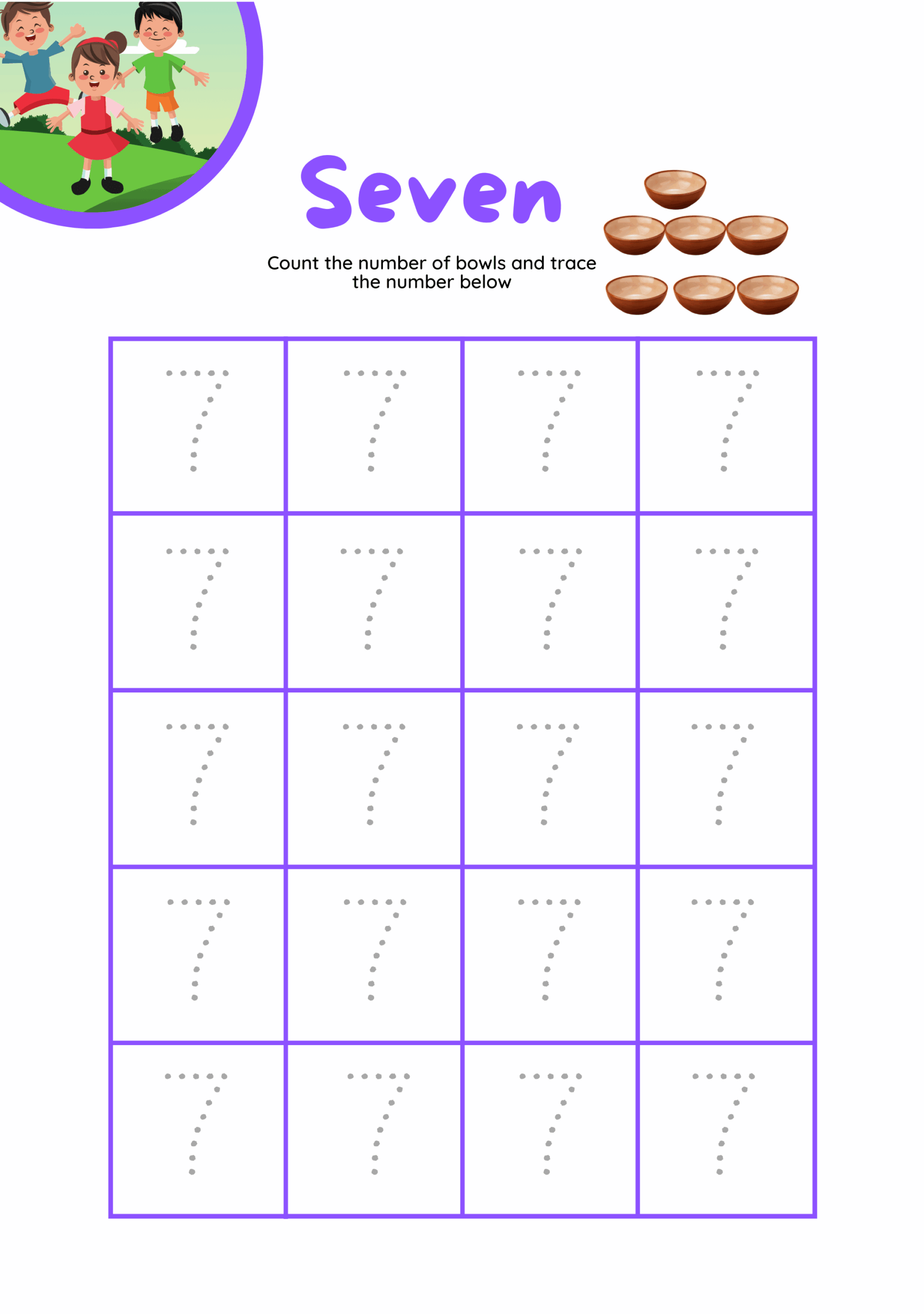 Number 7 Tracing Worksheets Free Printables Teach Prints