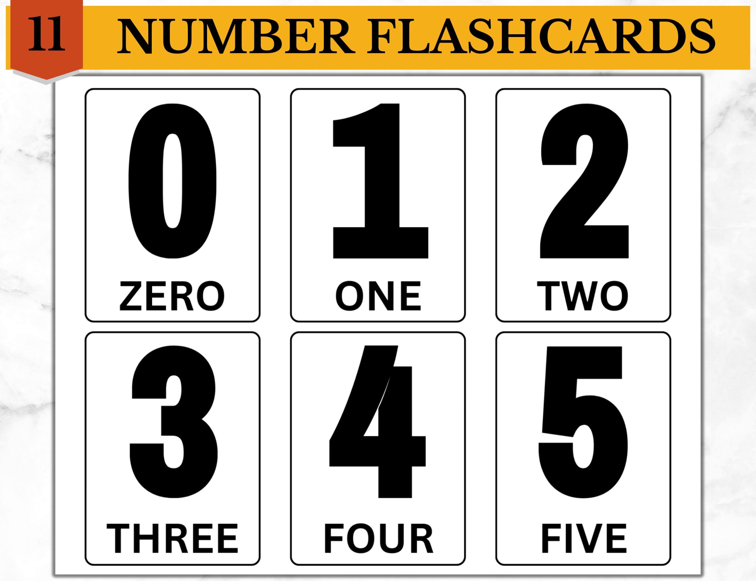 Number Flashcards 0 10 Printable Number Educational Flashcard Preschool Kids Learn To Count Numbers Small Back To School PDF Etsy