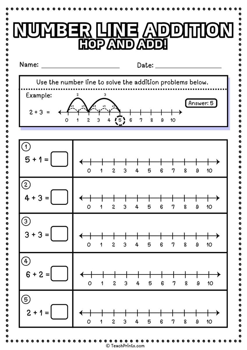 Number Line Addition Worksheets Free Teach Prints Number Line Addition Worksheets Free Teach Prints