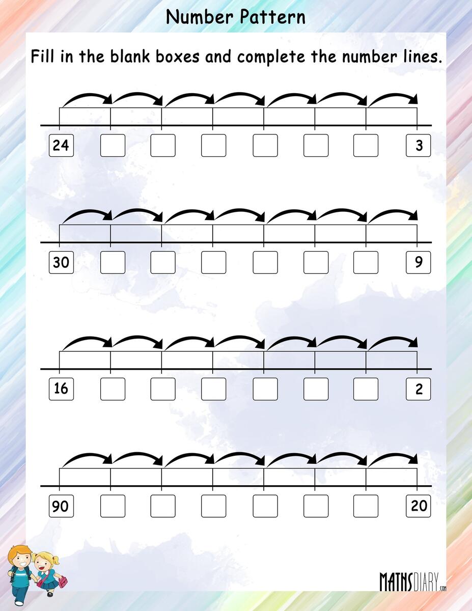 Number Pattern On A Number Line Math Worksheets MathsDiary Number Pattern On A Number Line Math Worksheets MathsDiary