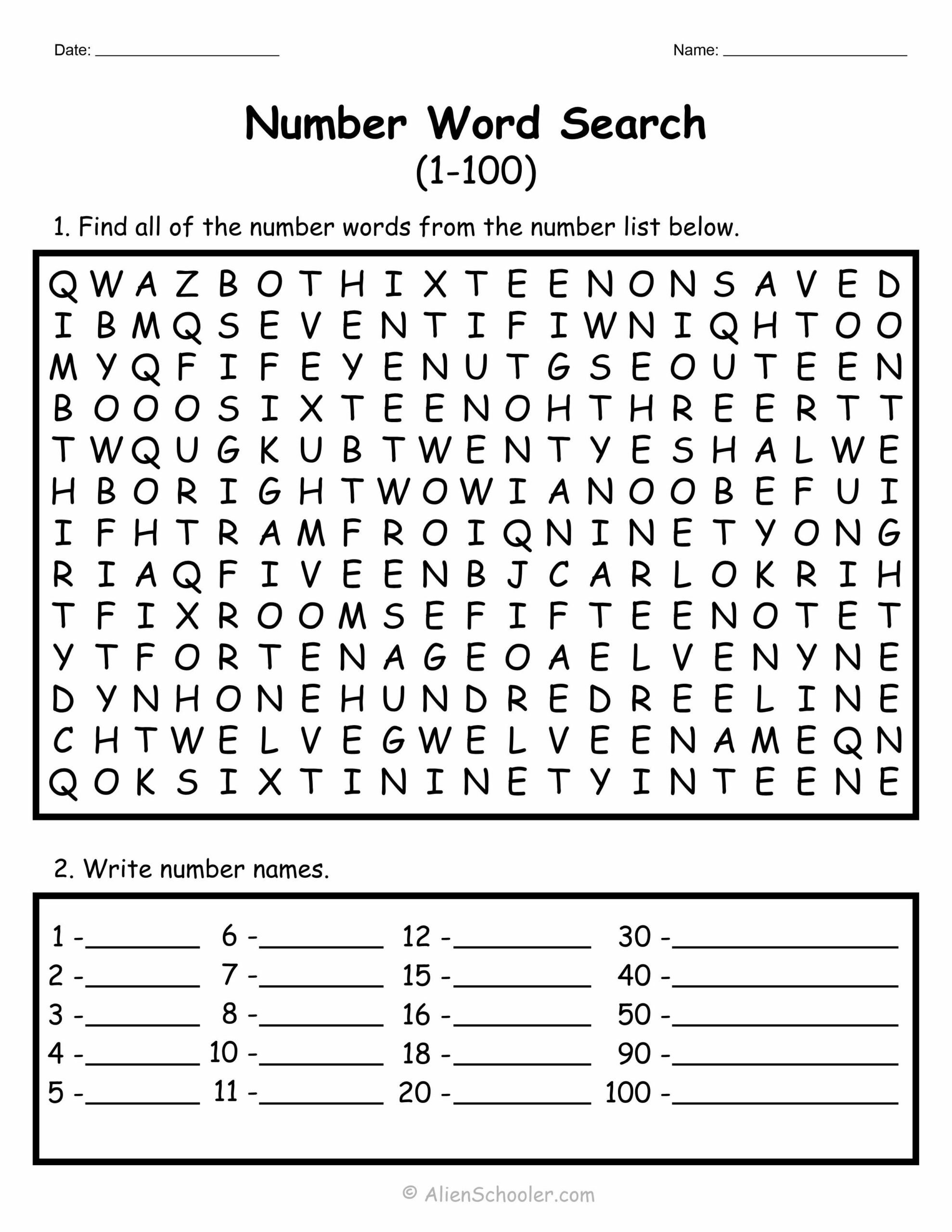 Numbers 1 100 Word Search Printable Puzzle Alien Schooler Numbers 1 100 Word Search Printable Puzzle Alien Schooler