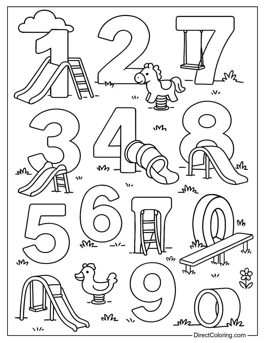 Numbers Coloring Pages Free PDF To Download And Print