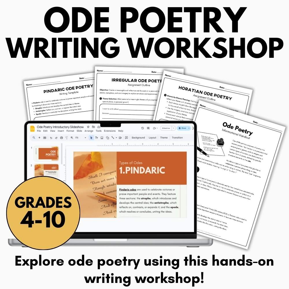 Ode Poetry Writing Workshop With Templates And Rubric