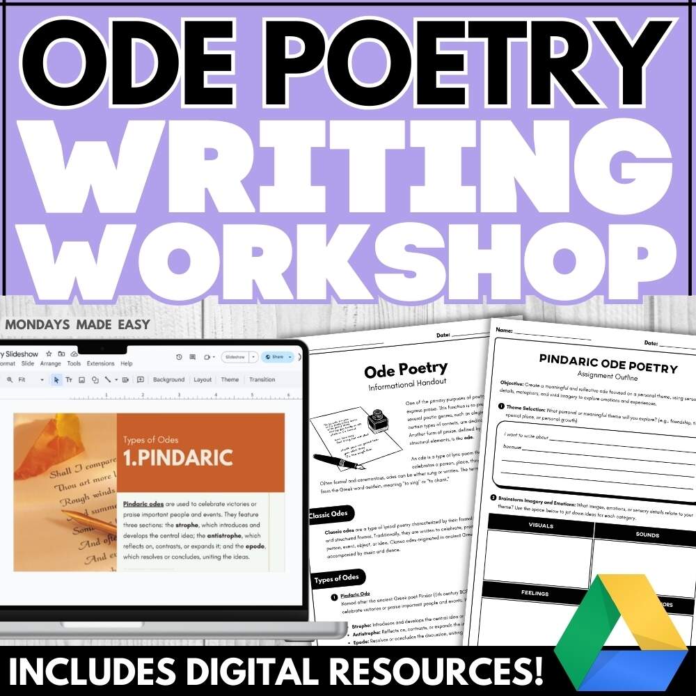 Ode Poetry Writing Workshop With Templates And Rubric