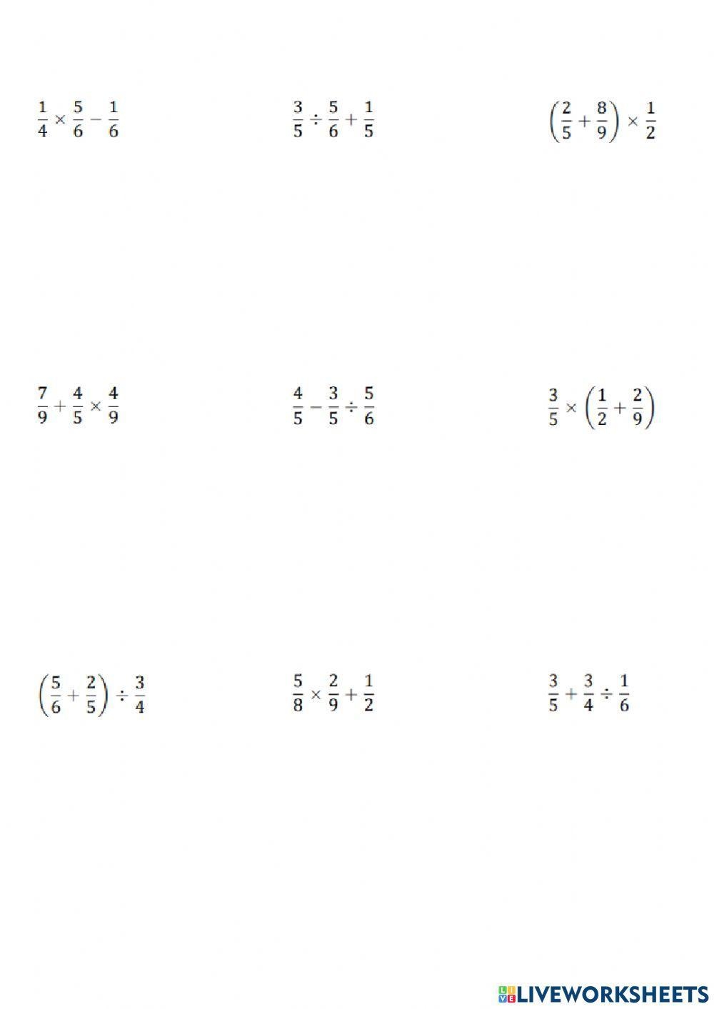 Order Of Operations With Fractions Worksheet Worksheets Library Order Of Operations With Fractions Worksheet Worksheets Library