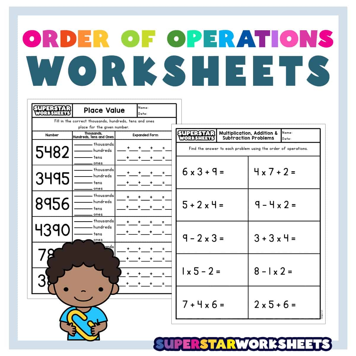 PEMDAS Problems Worksheets 5th Grade