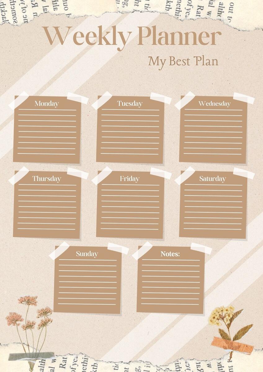 Page 12 Free And Customizable Weekly Planner Templates Canva