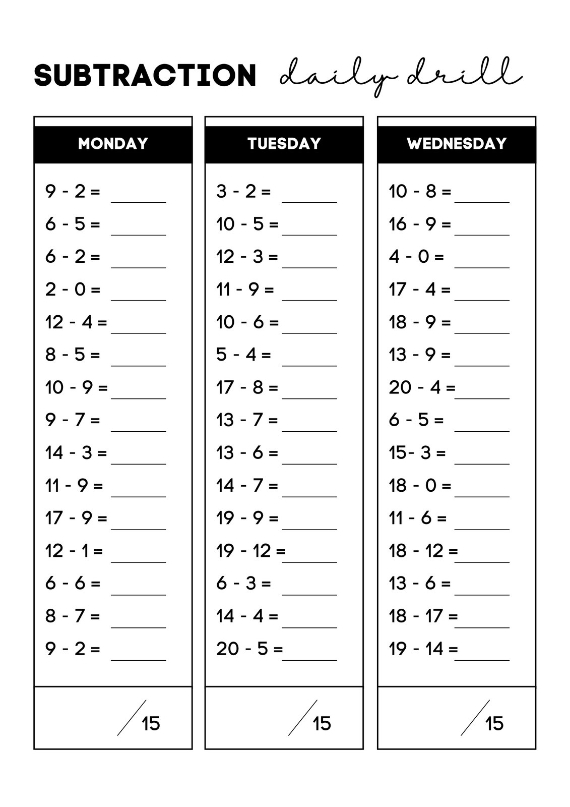 2 5 Digit Subtraction Worksheets 100 Printable Pages PDF Etsy Sweden