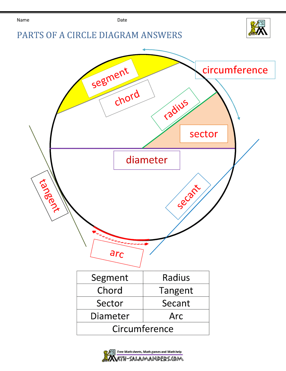 Finding The Radius And Diameter In Circles Worksheet Fun And Engaging 7th Grade PDF Worksheets Cazoom Math