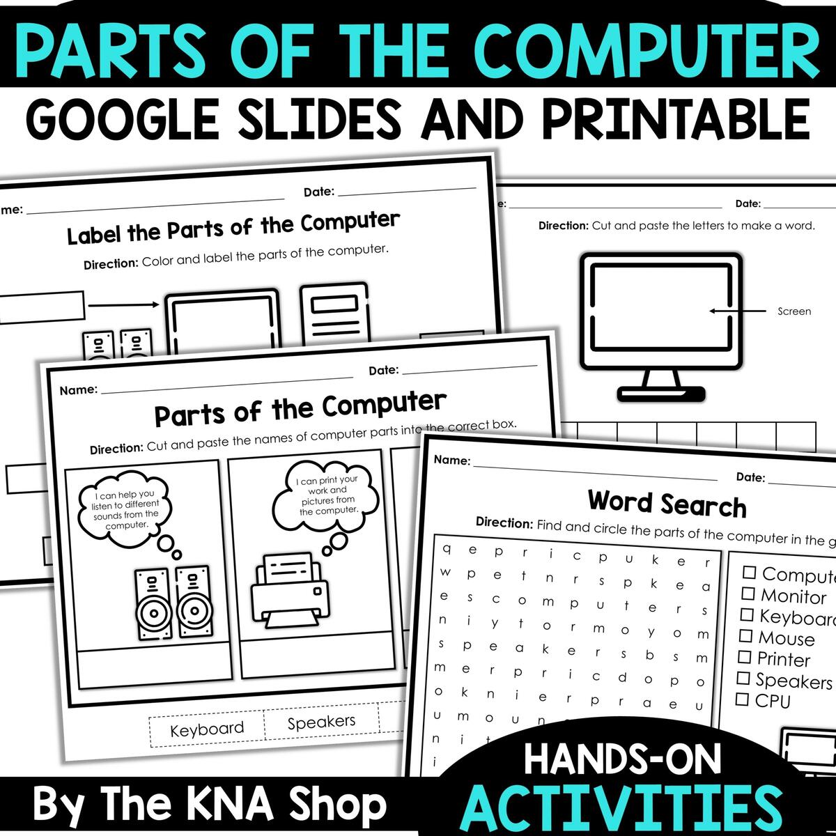 Parts Of The Computer Printable And Google Slides Made By Teachers