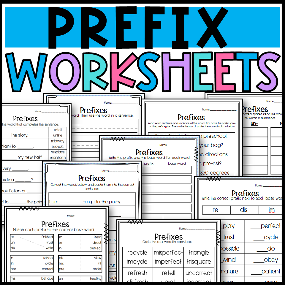 Prefix Worksheets 10 Free PDF Printables Teach Prints