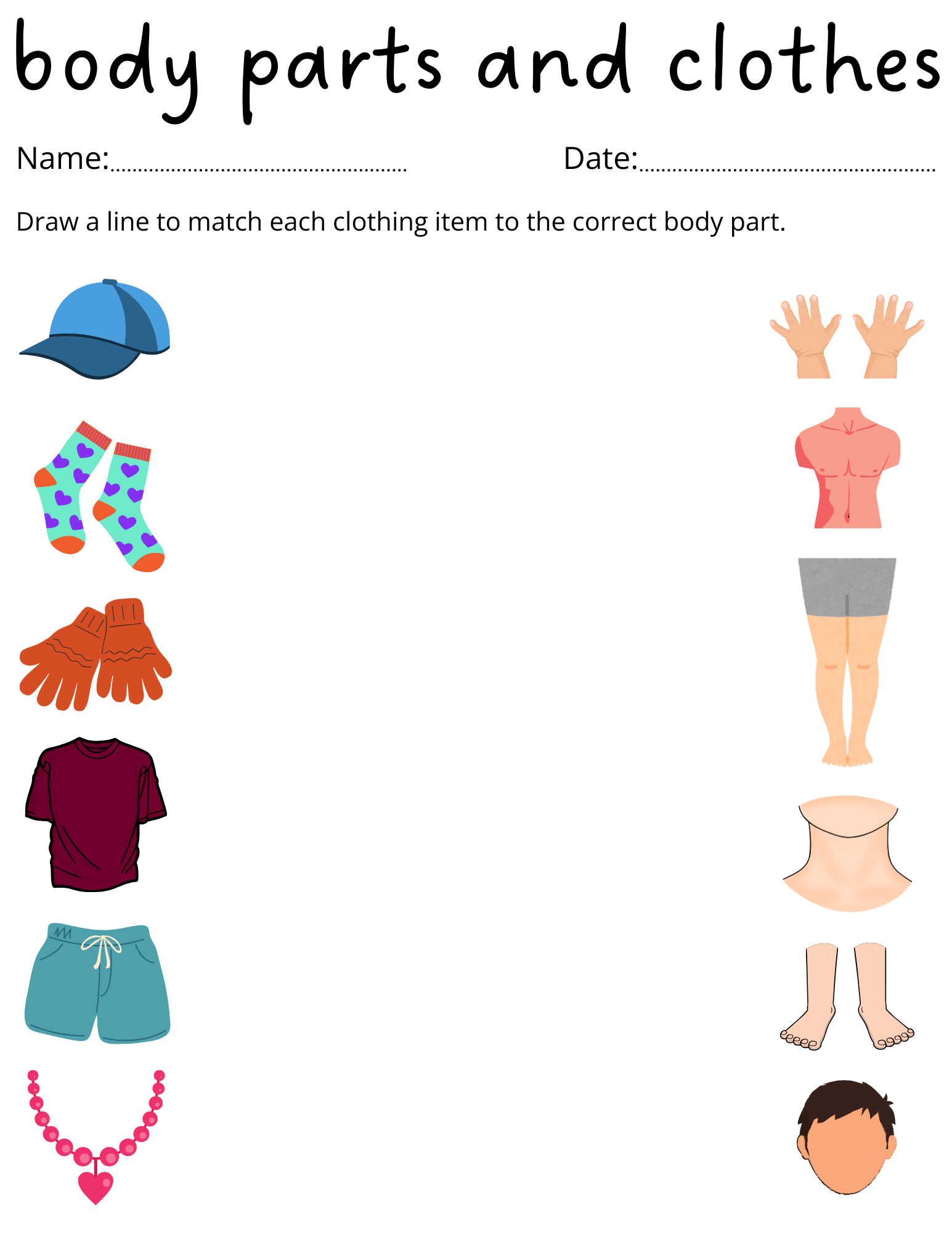Preschool Body Parts And Clothes Worksheets For Kindergarten Made By Teachers Preschool Body Parts And Clothes Worksheets For Kindergarten Made By Teachers